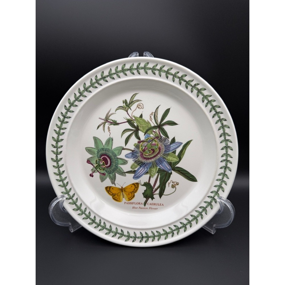 Vintage Portmeirion Botanic Garden Blue Passion Flower Dinner Plate 10 5 In